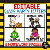 Editable Class Holiday Party Letter Bundle