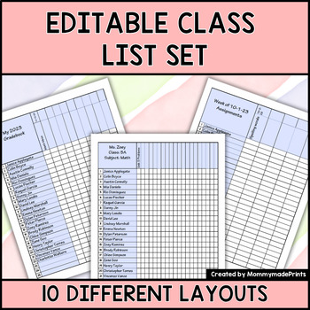 Preview of Editable Class List & Gradebook Template | Assignment Tracker | Grade Tracker