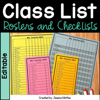 Preview of Editable Class Lists | Checklists | Grading Sheets