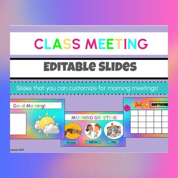 Preview of Editable Class Meeting / Morning Meeting Slides | Distance Learning/ Virtual
