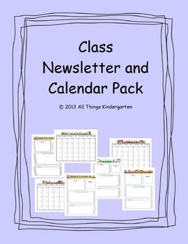Preview of Editable Class Newsletter and Calendar Pack