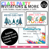 Editable Class Party and Writing Celebration Invitations/N