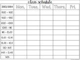 Editable Class Schedule