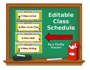 Preview of Editable Class Schedule