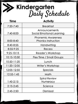 Editable Class Schedule by Tabitha Pupo | TPT