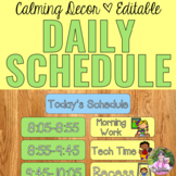 Editable Class Schedule Cards | Calming Colors Classroom D