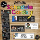 Daily Visual Schedule Cards Editable Times and Words Classroom Organization