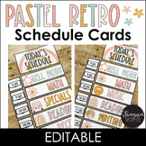 Editable Class Schedule Cards - Pastel Retro - Daily Sched