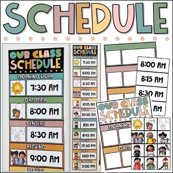 Editable Class Schedule | Daily Visual Classroom Schedule Chart | Boho ...