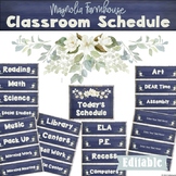 Editable Class Schedule Magnolia Farmhouse Classroom Decor