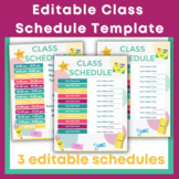 Editable Class Schedule Template - Canvas Schedule