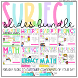 Editable Class Slides Bundle / Subject Slides | Distance Learning
