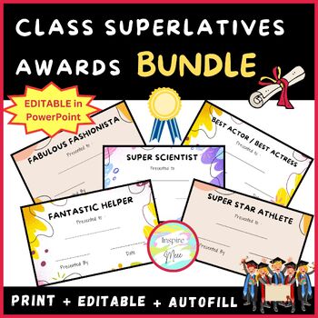 Preview of Editable Class Superlatives Awards Bundle | End of the Year Activity