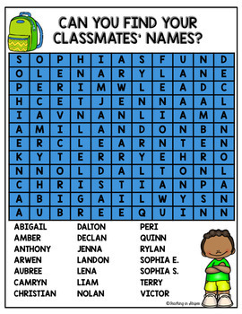 editable class word search puzzle templates by teaching in stripes