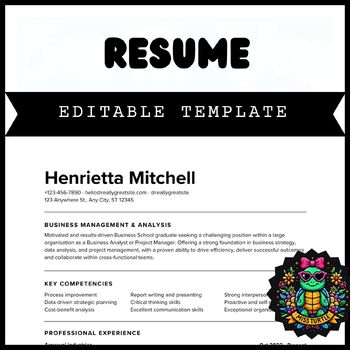 Preview of Editable Classic Resume Templates for Google - 2024