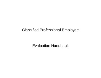 Preview of Classified Professional Employee Evaluation Handbook(Editable&fillable resource)