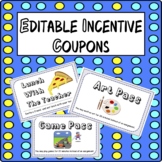 Editable Classroom Auction Incentive Coupons 