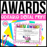 Editable Classroom Awards | Digital and Print