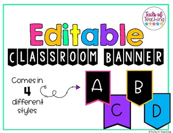 Editable Classroom Banner by Tails of Teaching | TpT