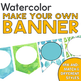 Editable Classroom Banner - Calming Blue and Green Waterco