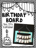 Editable Classroom Birthday Board for Back to School