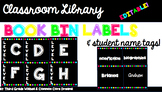 Editable Classroom Book Bin Labels and Student Name Tags f