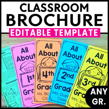 Editable Classroom Brochure - Class Info Template - Back To School Night