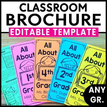 Editable Classroom Brochure - Class Info Template - Back to School Night