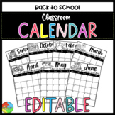Editable Classroom Calendar 2022-2023 [FREE Yearly Updates]