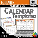 Editable Classroom Calendars