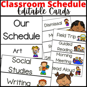 Editable Classroom Daily Visual Schedule Cards by Anh Huynh | TPT