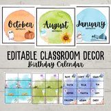 Editable Classroom Decor, Birthday, and Months of the Year