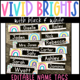 Editable Classroom Decor | Bright Rainbow Theme | Name Tag