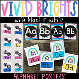 Editable Classroom Decor | Bright Rainbow Theme Alphabet Posters
