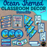 Editable Classroom Decor Bundle--Ocean Themed