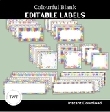 Editable Classroom Decore Labels Blank