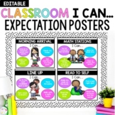 Editable Classroom Expectation I Can Posters for Back to S