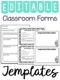 Editable Classroom Forms