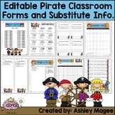 Editable Classroom Forms & Substitute Information - Pirate