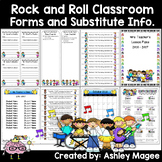 Editable Classroom Forms and Substitute Info. Rock and Rol