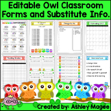 Editable Classroom Forms and Substitute Information Pages 