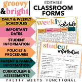 Editable Classroom Forms for Back to School