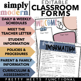 Editable Classroom Forms for Back to School - Meet the Teacher