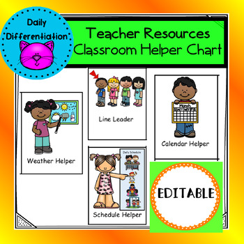 Preview of Editable Classroom Helper Chart Pictures