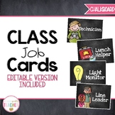 Editable Classroom Job Cards {Chalkboard}