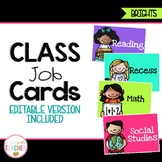 Editable Classroom Job Cards {Bright Theme}
