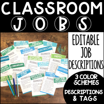 Preview of Editable Classroom Job Descriptions
