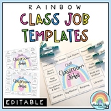 Editable Classroom Job System | Pastel Rainbow