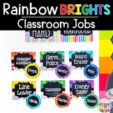 Editable Classroom Jobs- Bright Rainbow Classroom Decor Theme