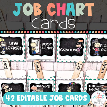 Preview of Editable Classroom Jobs Cards